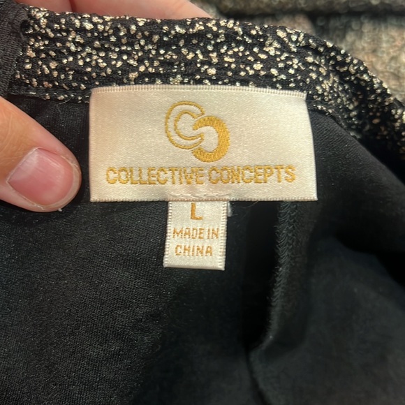 Size Large Collective Concepts black dress with gold sparkles - Picture 5 of 6